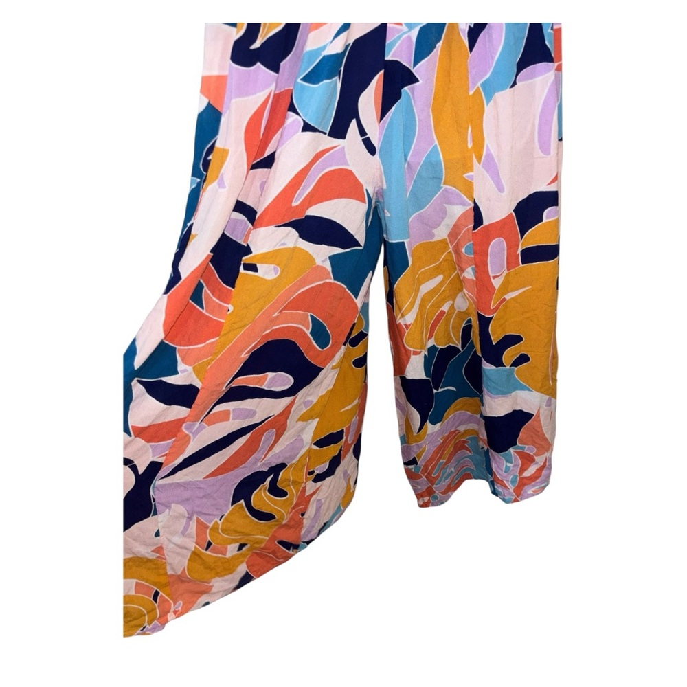 Women’s drawstring floral wide leg pants size medium - Picture 4 of 6
